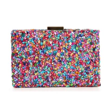 Colorful Stone Patterned Evening Bag